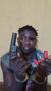 Ogun Police Arrest 26-Year-Old Suspected Cultist, Recover Pistols and Battle Axe